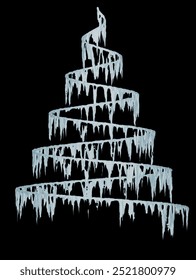 A frozen masterpiece, this spiral of icicles is a testament to the beauty of nature's icy creations. 