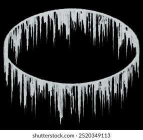 Frozen Oval Border: A horizontal oval frame made of ice, perfect for adding a touch of winter magic to your designs.