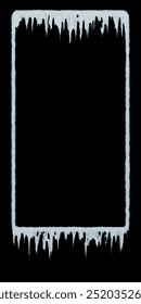 Frozen Rectangular Border: A vertical rectangular frame made of ice, perfect for adding a touch of winter magic to your designs.