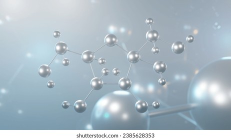 fructose molecular structure, 3d model molecule, beta-d-fructofuranose, structural chemical formula view from a microscope