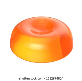 Fruit Hard Candy. 3d Illustration. Isolated White Background.