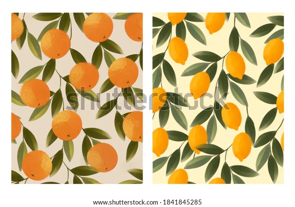 Fruit Lemon Orange Background Illustration Stock Illustration ...