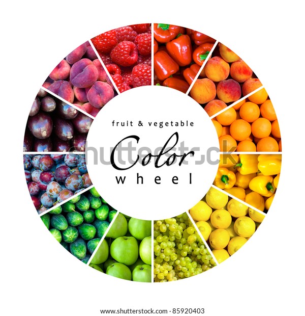果物と野菜のカラーホイール 12色 のイラスト素材