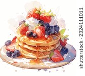 Fruity Pancake sweet desserts strawberry 