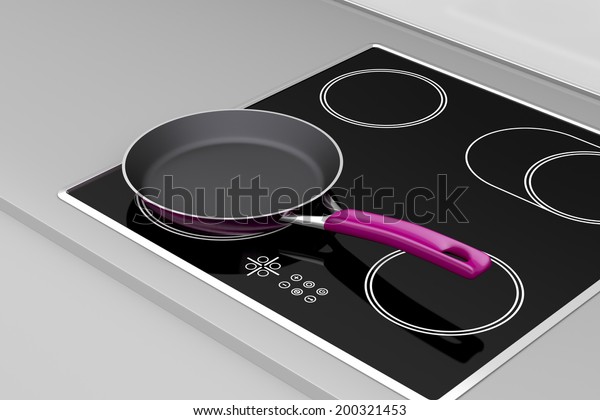 Frying Pan Induction Cooktop Stock Illustration 200321453