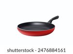 frying pan with non stick coating on a white background. the concept of making kitchen utensils	