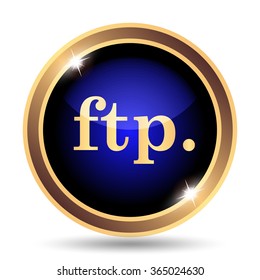 Ftp. Icon. Internet Button On White Background.
