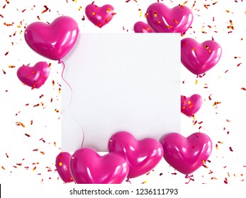 fuchsia balloons  confetti