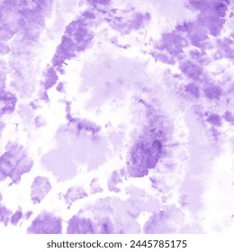 Fuchsia Spiral Artistic Pattern.   Painting Splash  Shibori Texture. Geometric Lavender Ink Tie Dye. Violet Chinese Paper. Color Dyed Spiral Illustration Ilustração Stock