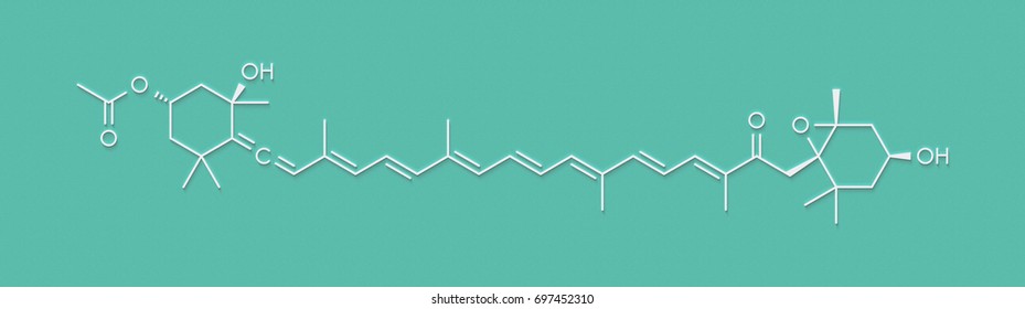 Fucoxanthin Brown Algae Pigment Molecule. Ingredient Of Some Dietary Supplements. Skeletal Formula.