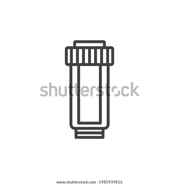 Fuel filter icon. Simple line\
drawing of a direct fuel filter. Isolated on white\
background.