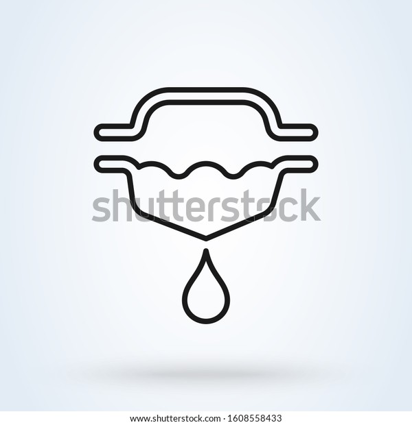 Fuel Filter Warning Line Simple Modern Stock Illustration 1608558433