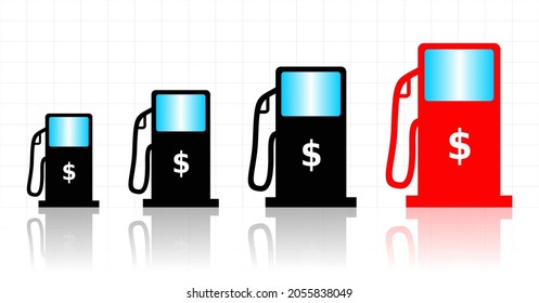 Fuel Price Hike Concept, Increasing Petrol And Diesel Price, Up Arrow With Dollar Symbol.