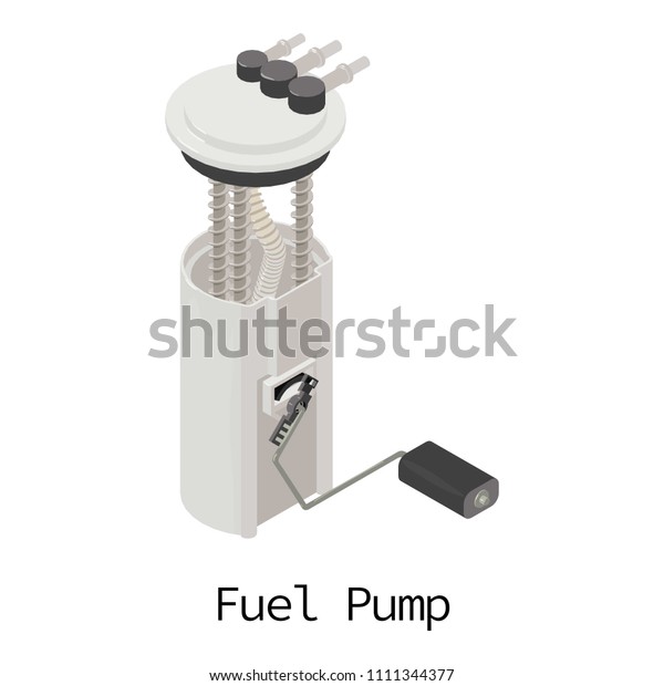 Fuel pump icon. Isometric illustration of fuel pump\
icon for web