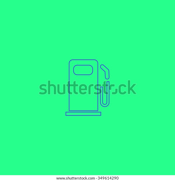 Fuel. Simple outline illustration icon on\
green background