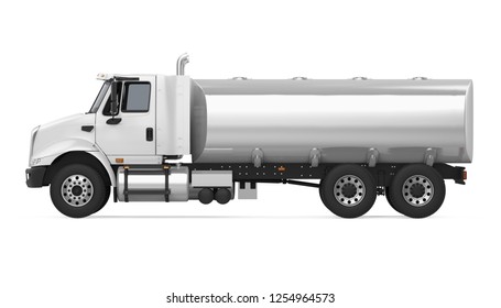 Fuel Tanker Truck (side View). 3D Rendering