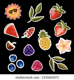 Fulcolor Summer Fruits And Berries And Leaves Sticker Pack