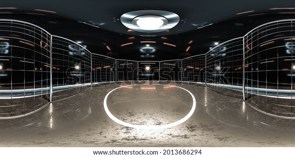 産業ホールの補題ケージのフル360度パノラマ仮想環境マップ3dレンダリングイラストhdri Hdr Vrスタイル のイラスト素材