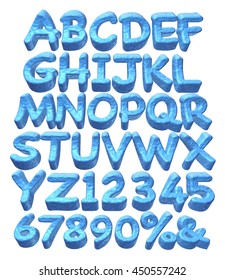 Full Clay alphabets in 3d rendered on white background.