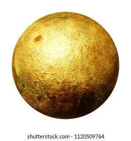 full far side of the golden Moon isolated on white background (3d space rendering, elements of this image are furnished by NASA)