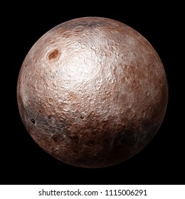 full far side of the Moon isolated on black background (3d space rendering, elements of this image are furnished by NASA)