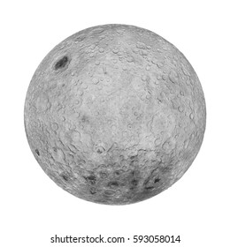 full far side of the moon  isolated on white background (3d illustration, elements of this image are furnished by NASA) 