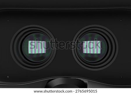 Full frame shot of virtual reality simulator over white background