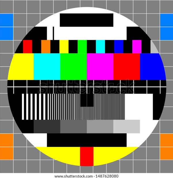 フルhdサイズ1 1 ストライプのテレビテスト 信号tvパターンテストまたはテレビカラーバー信号 背景のテレビの色のバーの終わり のイラスト素材
