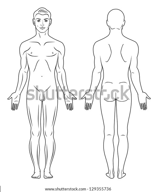 Full Length Front Back View Standing Stock Illustration 129355736 8623