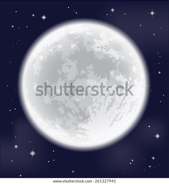 Full moon. Freehand\
drawing. Elements of this image furnished by NASA.  Raster version\
of the\
illustration.