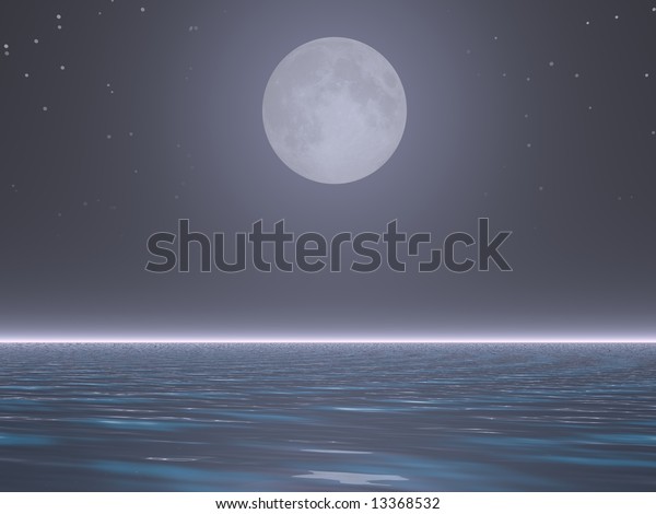 Full Moon At\
Ocean