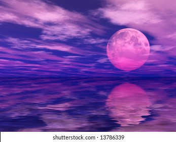 Full Moon Quiet Night Digital Artwork Stock Illustration 13786339 ...