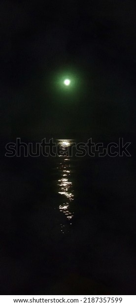 Full moon reflection in the sea,
the lake. Peaceful concept. Cell phone wallpaper.
Moonlight.