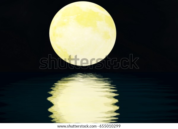  full moon reflection in\
water