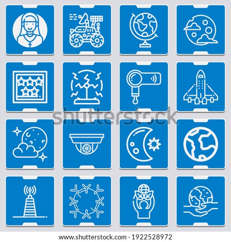 Full moon, moon, security system, telecommunication, five stars, immune system, earth day, earth icon set suitable for info graphics, websites and print media and interfaces