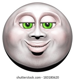 Full Moon Smiling Face 3D - 2 