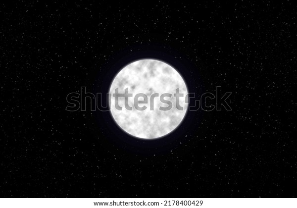 Full Moon in starry sky at night centered. clear night\
full of stars. 