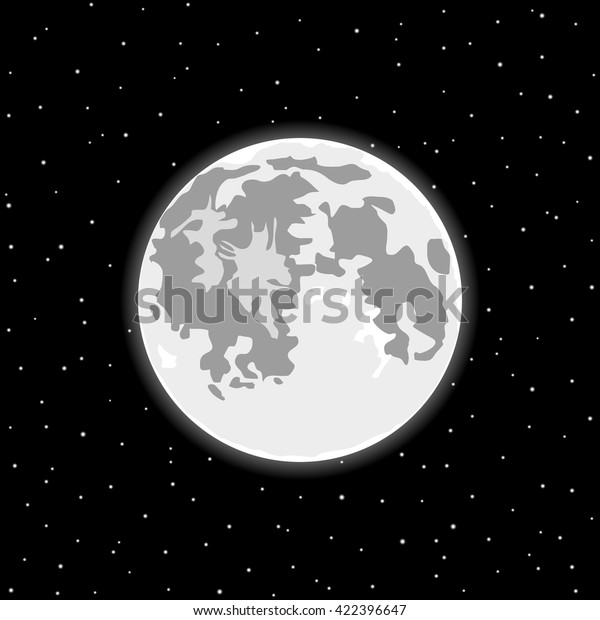 Full moon with stars.\
Cartoon design