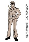 Full sized illustration of General Douglas MacArthur with colors
