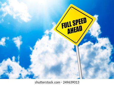 Full Speed Ahead Message On Road Stock Illustration 249639013 ...