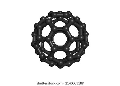 Fullerene Allotrope Of Carbon Lattice Molecule Chemical Nanotechnology Structure Isolated On White Background 3D