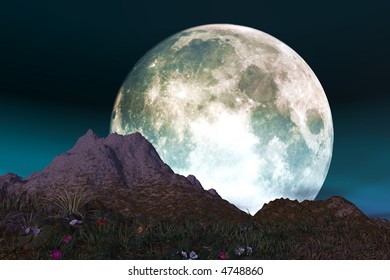 Full-moon in the mountains