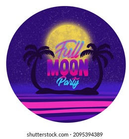 Fullmoon party design flyer.full moon party summer. - Powered by Shutterstock