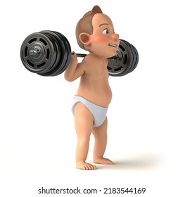 Fun 3D Cartoon Baby Squatting