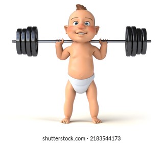 Fun 3D Cartoon Baby Squatting