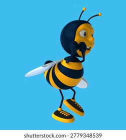 Fun 3D cartoon bee dancing