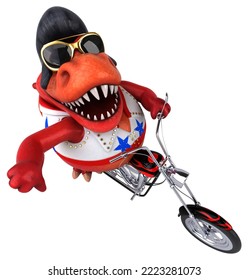 Fun 3D Cartoon Illustration Of A Trex Rocker