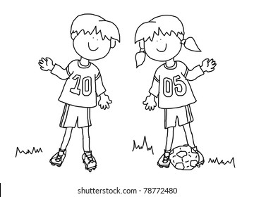 Boy Girl Outline Images Stock Photos Vectors Shutterstock