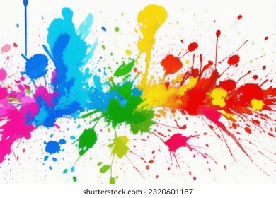 Fun and bright paint splatters set against a clean white background. Our high-quality images will add a playful touch to your design projects.