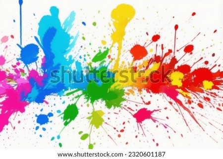 Fun and bright paint splatters set against a clean white background. Our high-quality images will add a playful touch to your design projects.